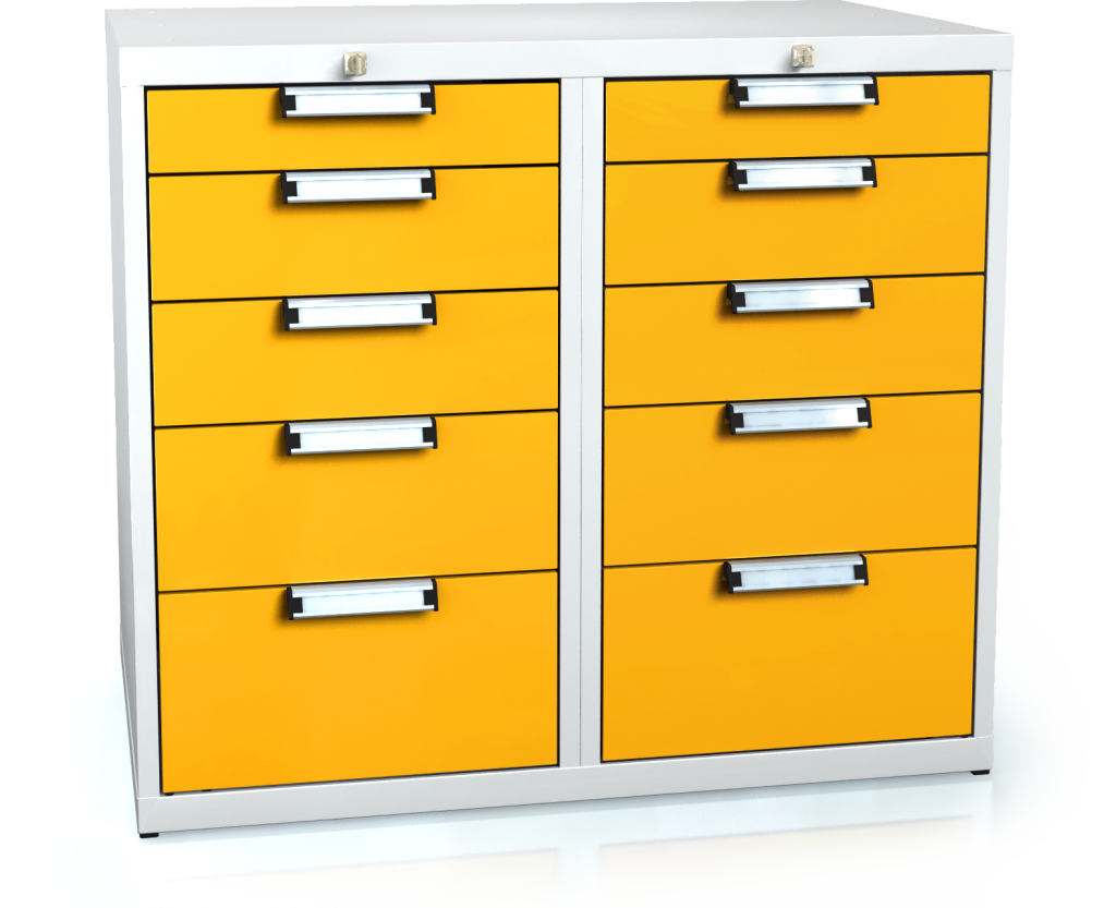 Universal cabinet for workbenches 840 x 963 x 600 - 10x drawer